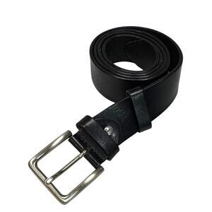 Solid leather Pitti Uomo Men's Black Leather Belt